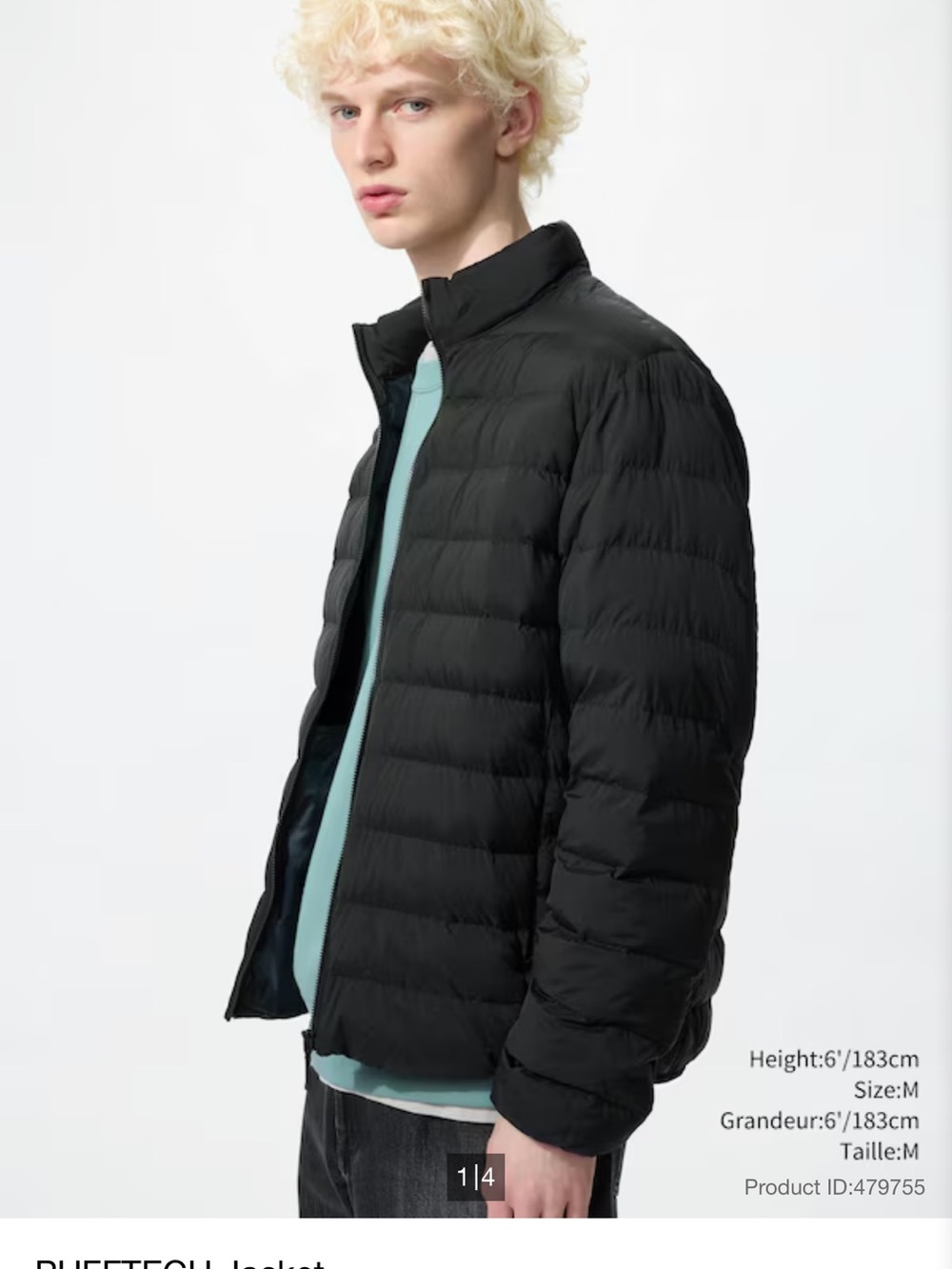 Uniqlo Black Quilted Puff Jacket light down